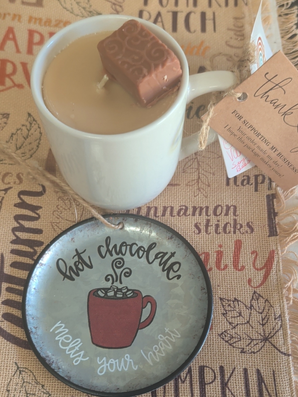 Vanilla Latte Soy Beeswax Coffee Mug Candle And Hot Chocolate Ornament